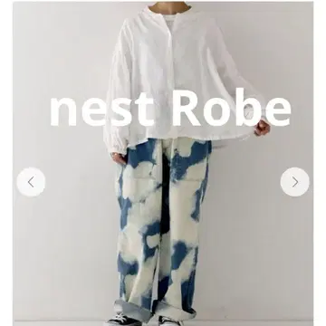 nest Robe 고급 화이트 린넨 긴팔 미사용 새상품