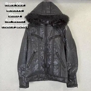 00s archive Shiny fur down riders jacket