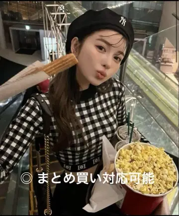 Darich 깅엄 체크 로고 니트탑