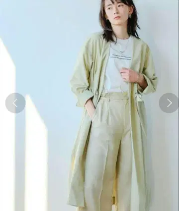 [ 새상품급 ] UNITED ARROWS 라이트 그린 원피스 코트 경량