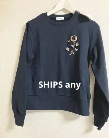 기간 한정 SHIPS any: 속기모 비쥬 크루넥 컴팩트 풀오버
