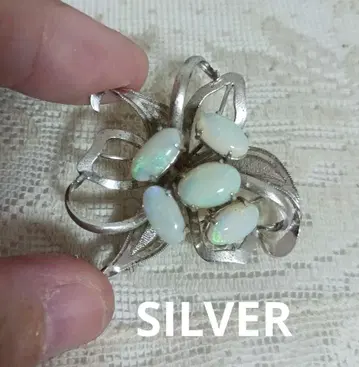오팔 SILVER 브로치