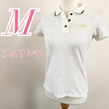 펠리시모 반팔 피케 셔츠 M 화이트 도트 골프웨어