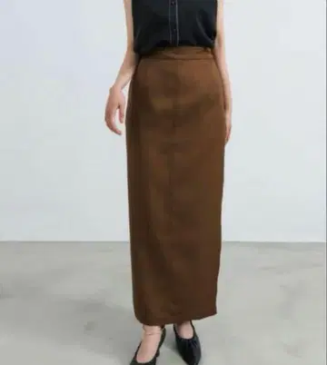 neuna  롱 스커트 세미 타이트 하이웨스트 경량 얇은 소재