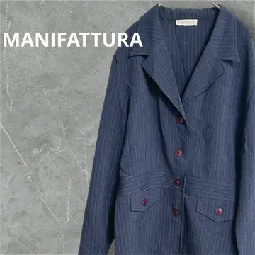 MANIFATTURA 네이비 스트라이프 테일러드 자켓