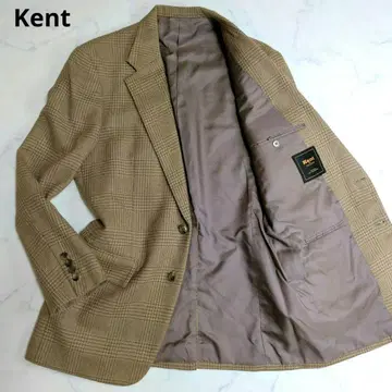 [ 고급 ] 알파카 켄트 테일러드 자켓 체크 베이지 L 상당 2B