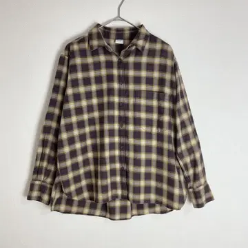 URBAN RESARCH DOORS 옐로우 컬러 긴팔 옴브레 체크 셔츠