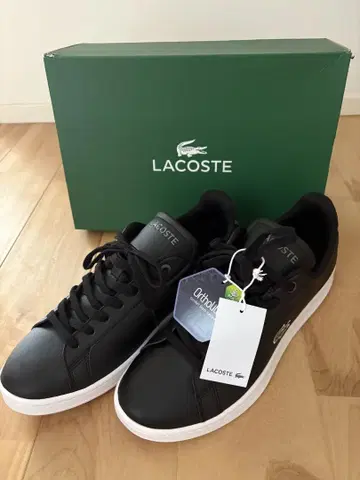미사용 LACOSTE 블랙 스니커즈