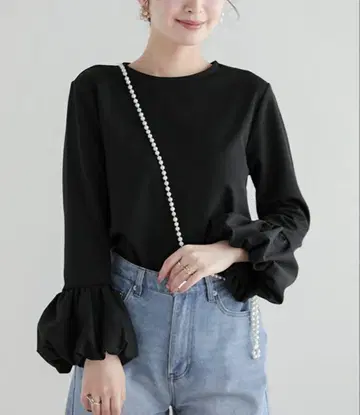 fit more 벌룬 슬리브 티셔츠