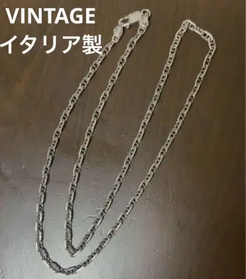 VINTAGE 이탈리아제 닻 체인 목걸이 실버925