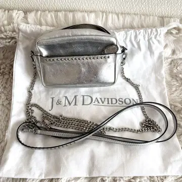 J&MDAVIDSON 스터드 장식 실버 숄더백