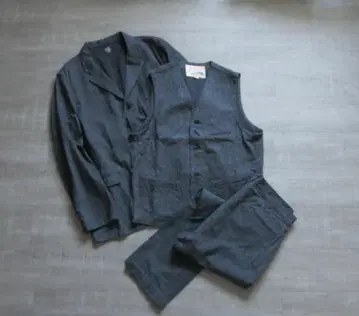 XL SUGAR CANE BLACK COVERT 3피스 자켓