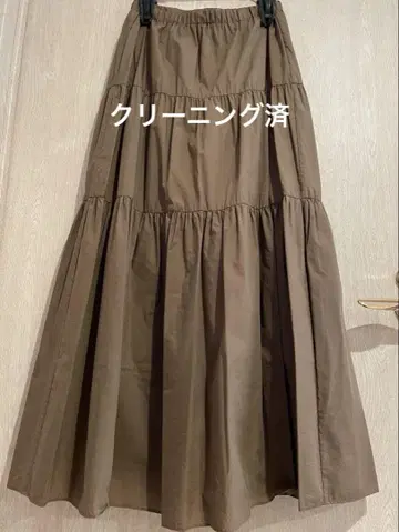 띠어리 워셔블 롱 티어드 스커트 P