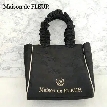Maison de FLEUR 스퀘어 토트백 레이스 프릴 블랙