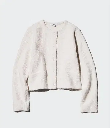 완판 택 포함 새상품 UNIQLO 니트 숏 자켓 화이트 M