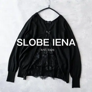 IENA 슬로브 이에나 울 니트 스웨터 레이스 블랙 얇은 소재 블랙F