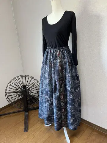 기모노 리메이크 롱 스커트
