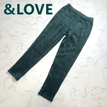새상품급 &LOVE 아러브 올 패턴 기모 팬츠 그린 다크 그린 M
