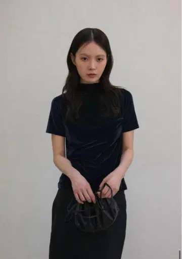 OHOTORO Velor Half Neck Top