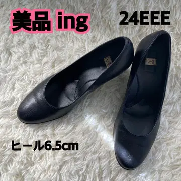 새상품급 ing 블랙 펌프스 24EEE 힐 6.5cm