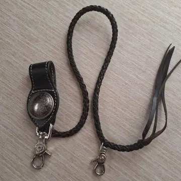 데그너 가죽 뜨개질 지갑 체인