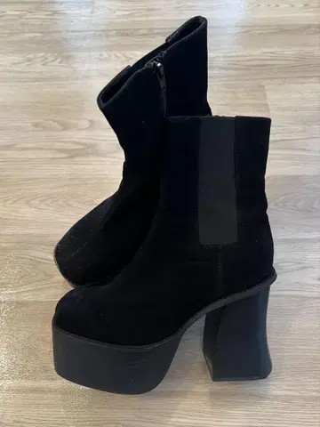 EMODA 롱 레그 부츠 블랙 스웨이드 L 사이즈(24.5cm~)