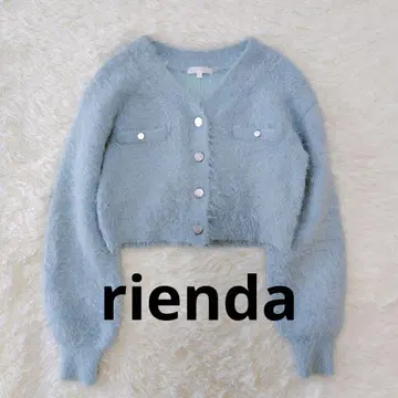 [ 미사용급 ] rienda 2024 라메 페더 니트 가디건 상의