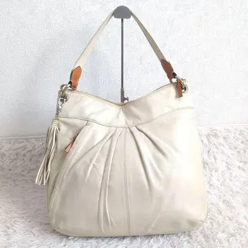 레어 소메스 안장 원 숄더 토트백 아이보리 대용량