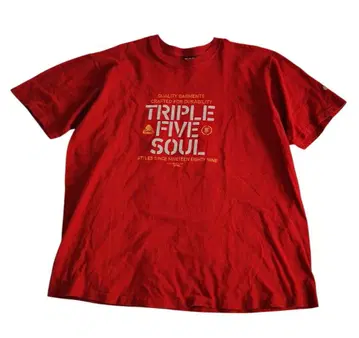 TRIPLE FIVE 프린트 반팔 T셔츠 레드 XXL