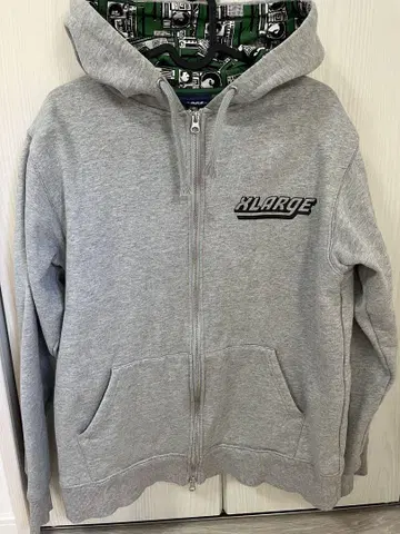 XLARGE 그레이 풀 집업 후드티
