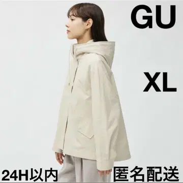 [ GU ] 마운틴 후드티 내추럴 XL 여성용 오버 사이즈 화이트