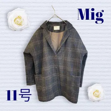 Mig 여성용 테일러드 자켓 11호 브라운 체크 한국