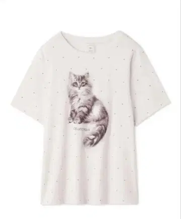 gelato pique cat 도트 무늬 원 포인트 T셔츠 핑크