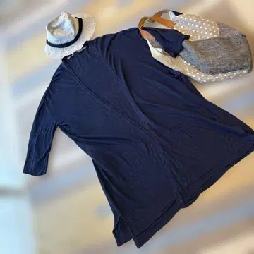 베리떼꾸르 린넨 롱 가디건 네이비