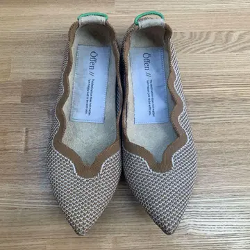 오펜 Offen 스캘럽 엣지 플랫슈즈 35 브라운