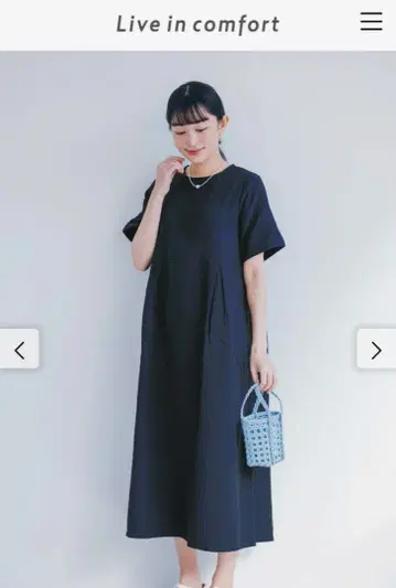 펠리시모 리브인컴포트 트리플 거즈 네이비 원피스 4L