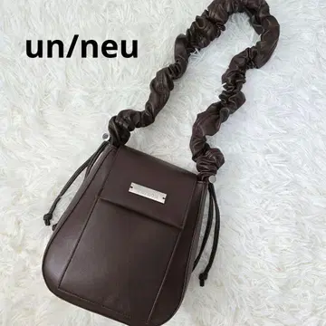 un/neu 안노이 개더 핸들 인조 가죽 플랩 백 브라운