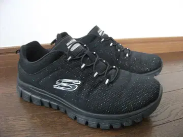 Skechers 스케쳐스 블랙 라메 스니커즈 25cm