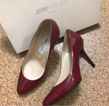 JIMMY CHOO 와인 레드 스틸레토 펌프스