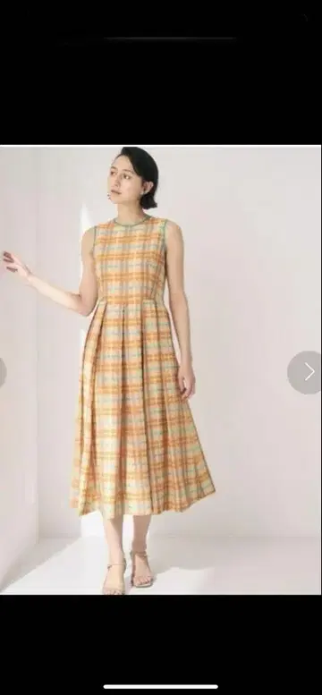 택 포함 새상품 ANAYI 아나이 마드라스 체크 원피스 36