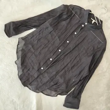 H&M 시어 셔츠 차콜 그레이 EUR M (L 상당) 블라우스