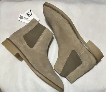 ZARA 자라 사이드 고어 디저트 부츠 베이지 그레이지 첼시