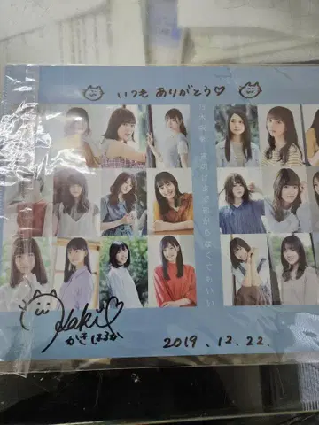 노기자카46 카키 하루카 친필 사인 클리어 파일 새벽