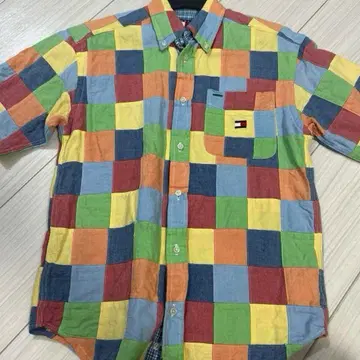 S 타미힐피거 반팔 브랜드 셔츠 멀티 컬러