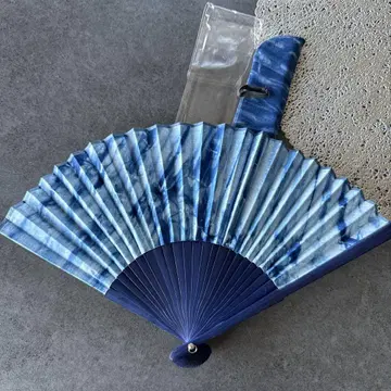 [ 미사용 새상품 ] 본 네이비 나염 교토 부채