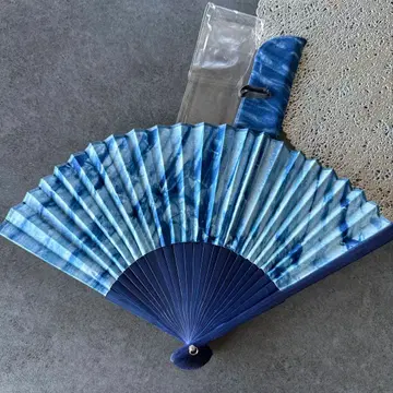 [ 미사용 새상품 ] 본 네이비 나염 교토 부채