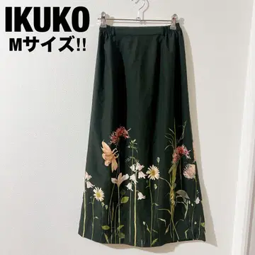 [ a2534 ] IKUKO 새상품급 롱 원피스 꽃 자수 M 유일무이