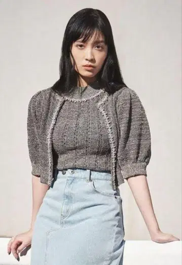 LILY BROWN 비쥬 니트 가디건