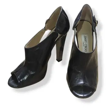 JIMMY CHOO 지미추 펌프스 샌들 가죽 블랙 블랙