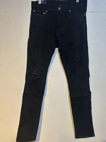 Abercronbie & Fitch 블랙 스키니 데님 데미지 가공